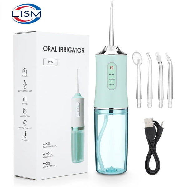 Oral Irrigator Portable Dental Water Flosser USB Rechargeable Water Jet Floss Tooth Pick